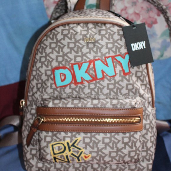 Dkny Bags Nwt Dkny Casey Md Backpack Dkny Initials And Graffiti Or